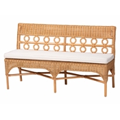 bali & pari Oxford Bohemian Light Honey Rattan Dining Bench